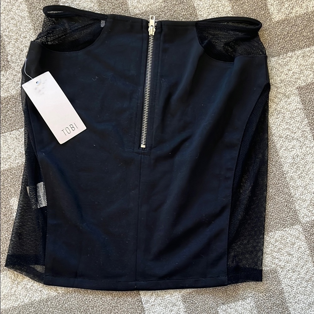 Tobi Black Mini Pencil Skirt with zipper